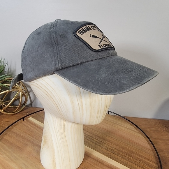 DK Caps Panama City Beach Florida Charcoal Gray Black Ball cap - Picture 5 of 17